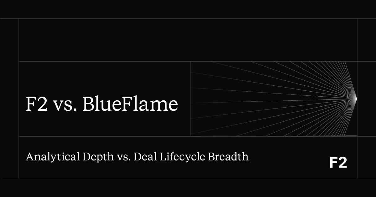 F2 vs. BlueFlame AI: Comparing AI Platforms for Private Market Underwriting and Deal Sourcing